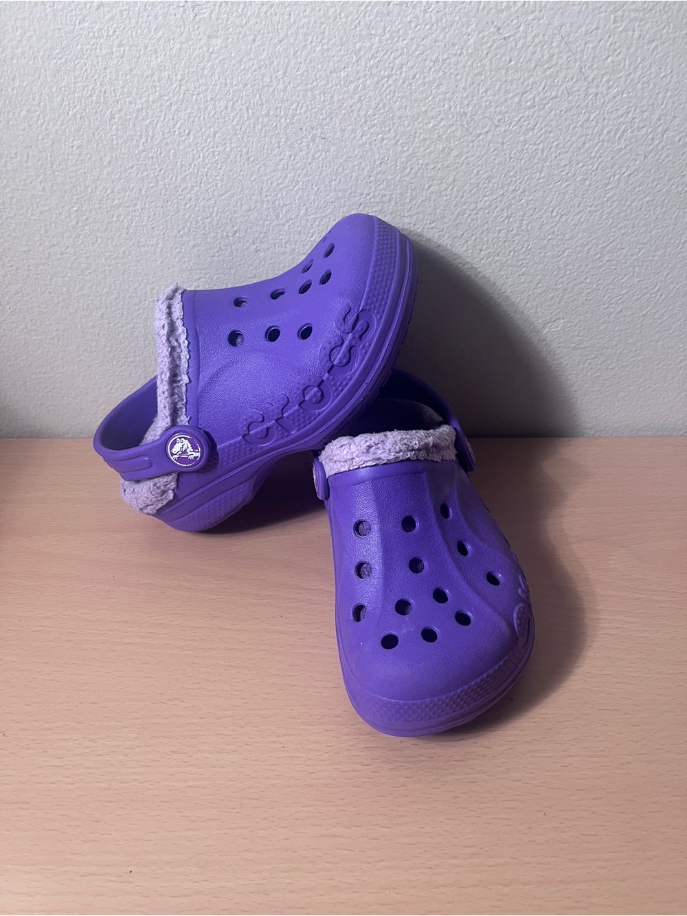Crocs Classic Lined Clog Purple Orchid Shoes Size C 8 9